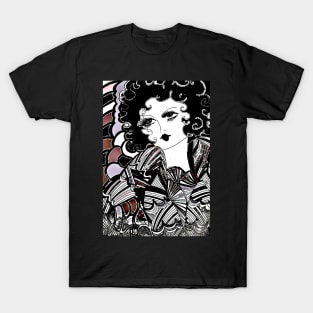 ART DECO, BLACK, DOLLY FLAPPER,,House of Harlequin T-Shirt